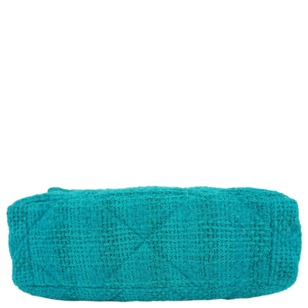 Chanel 19 Flap Medium Quilted Tweed Shoulder Bag Teal