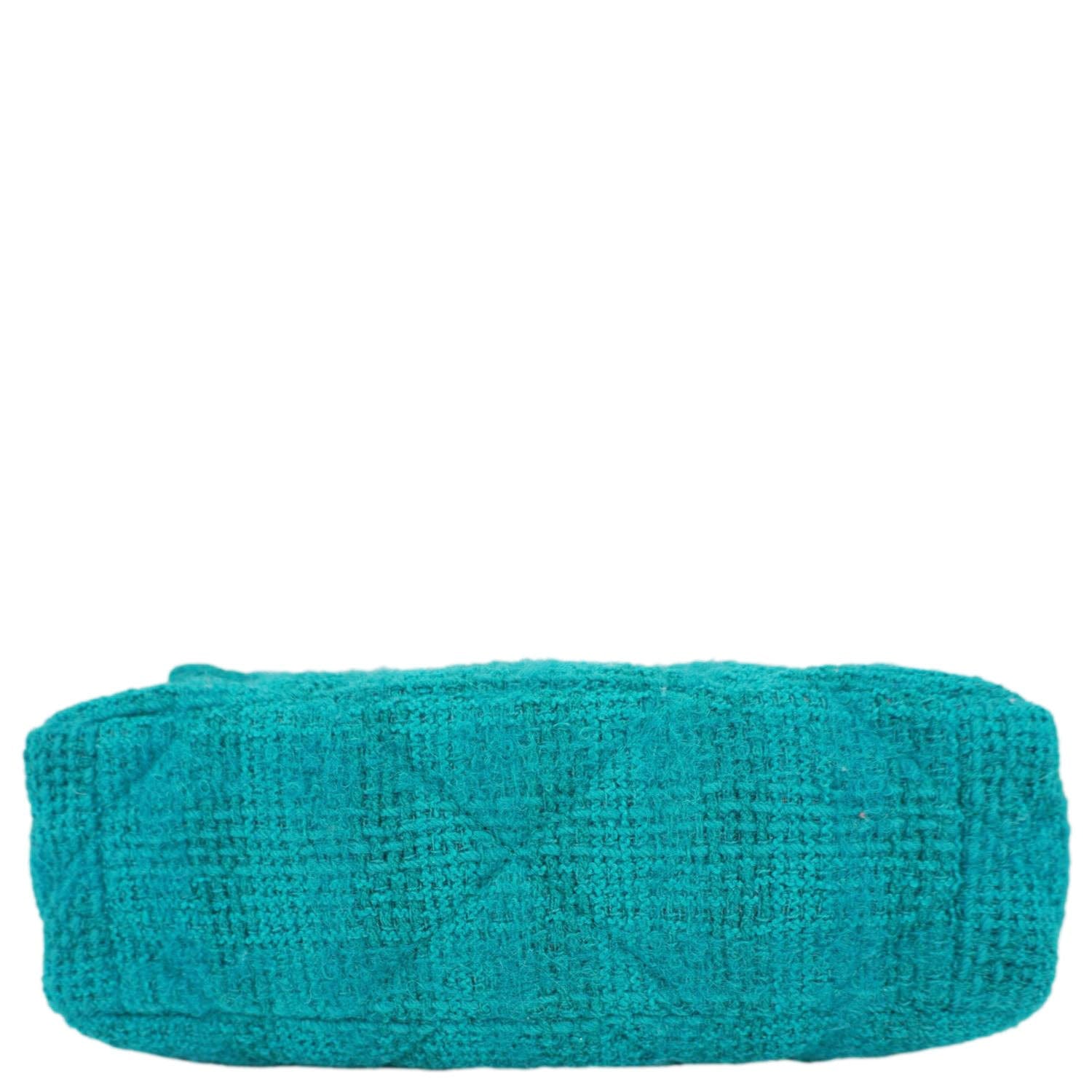 Chanel 19 Flap Medium Quilted Tweed Shoulder Bag Teal