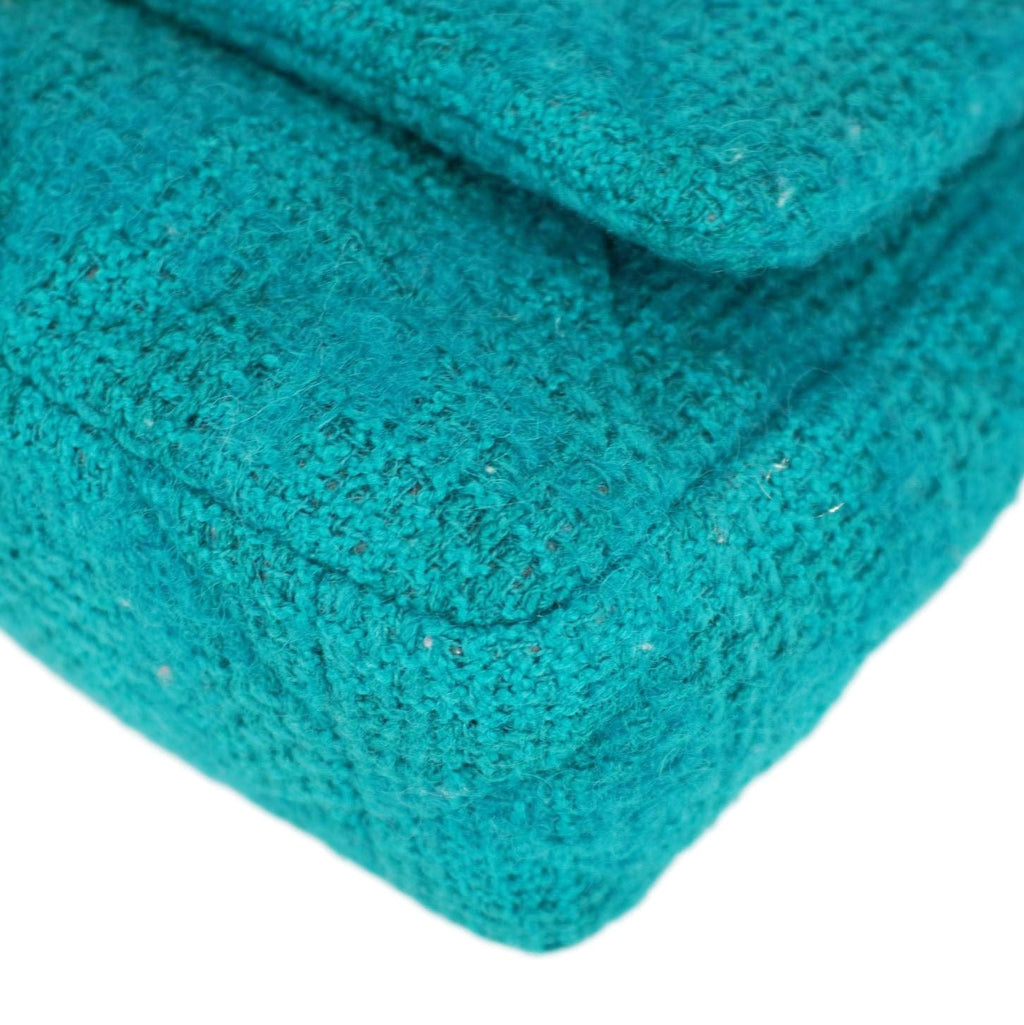 Chanel 19 Flap Medium Quilted Tweed Shoulder Bag Teal