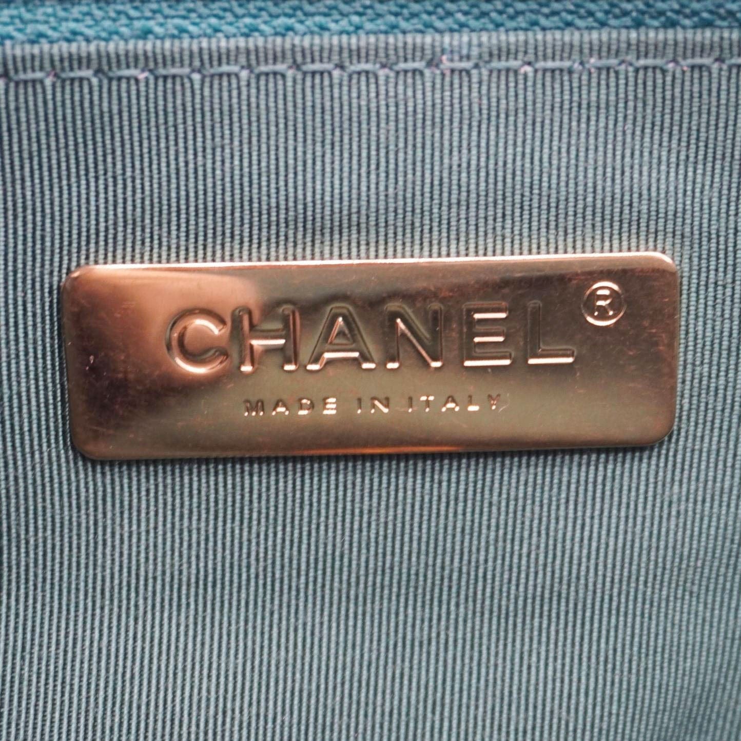 Chanel 19 Flap Medium Quilted Tweed Shoulder Bag Teal