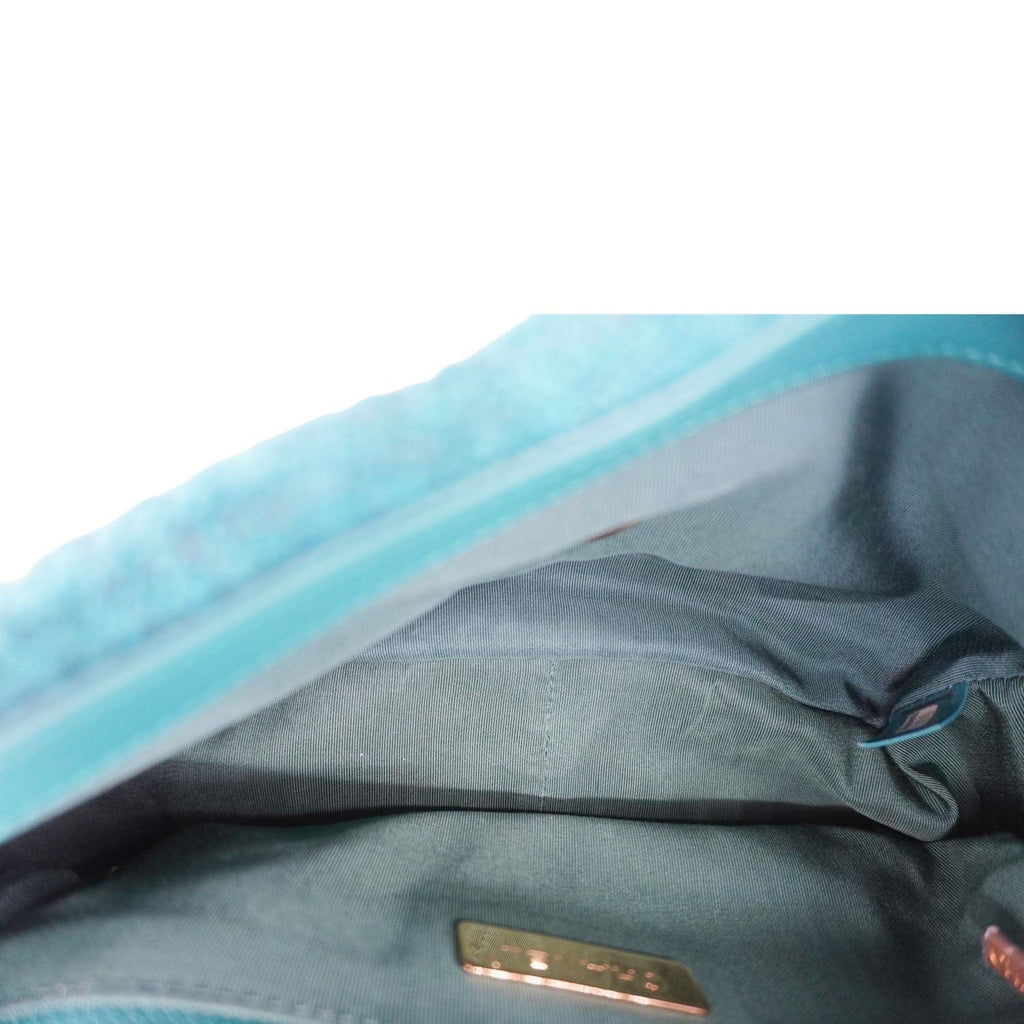 Chanel 19 Flap Medium Quilted Tweed Shoulder Bag Teal