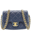 Chanel Soul Flap Caviar Leather Chain Crossbody Bag Blue