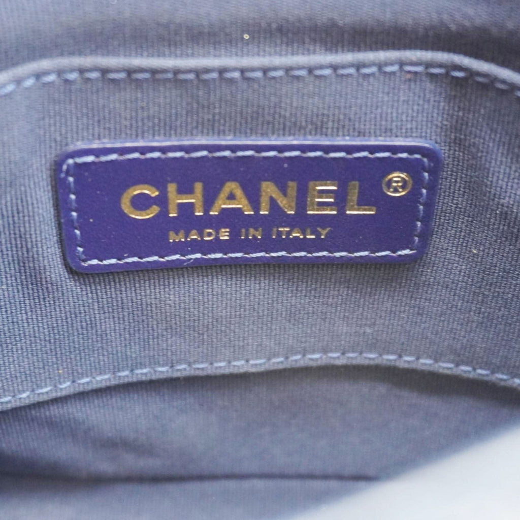 Chanel Soul Flap Caviar Leather Chain Crossbody Bag Blue
