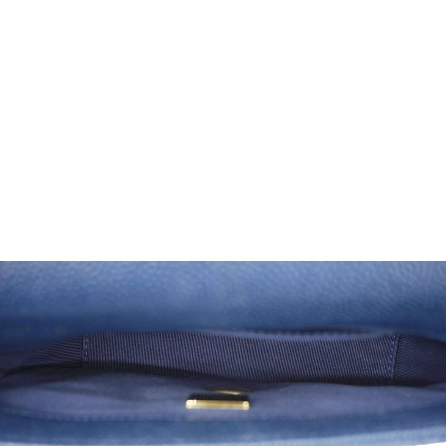 Chanel Soul Flap Caviar Leather Chain Crossbody Bag Blue