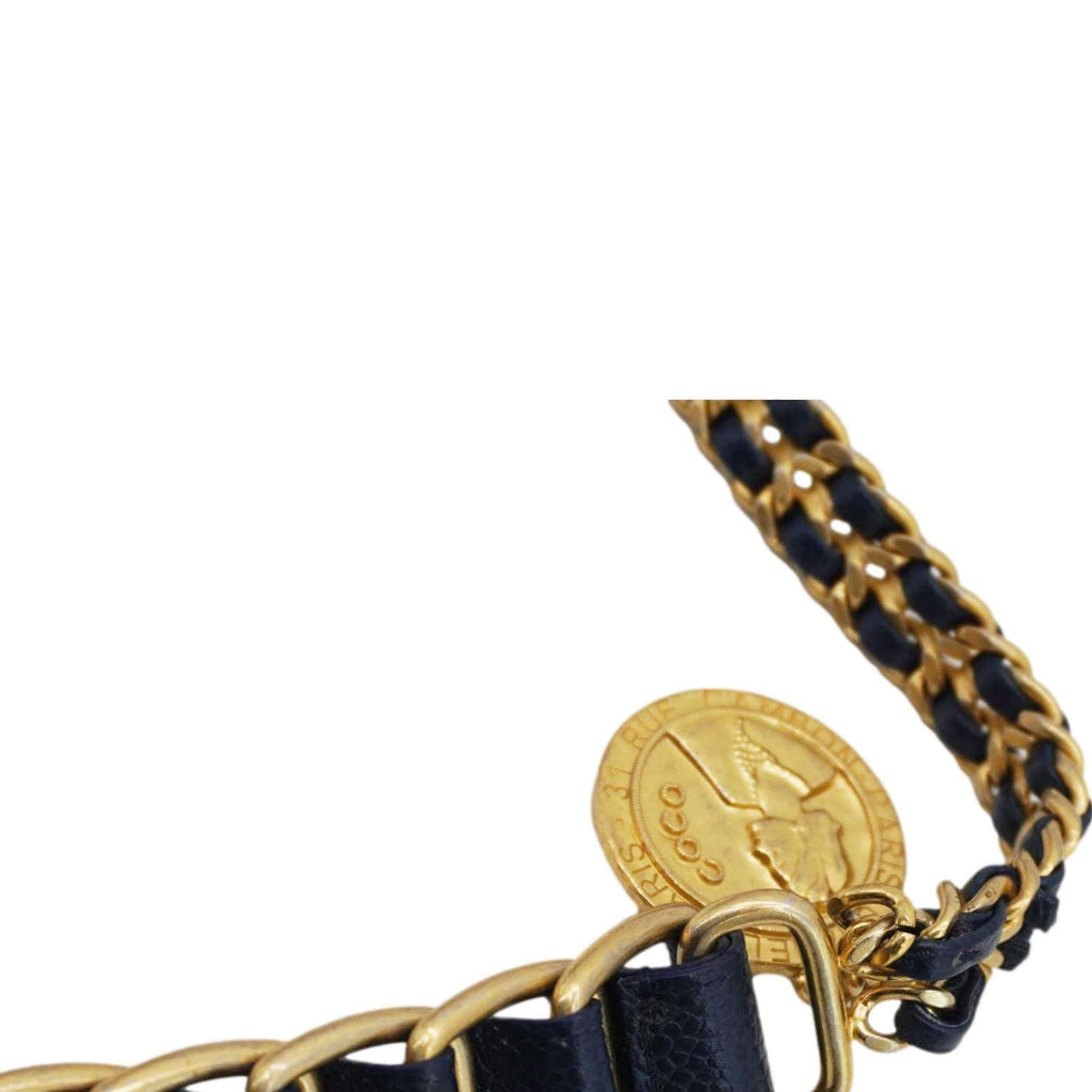 Chanel Soul Flap Caviar Leather Chain Crossbody Bag Blue