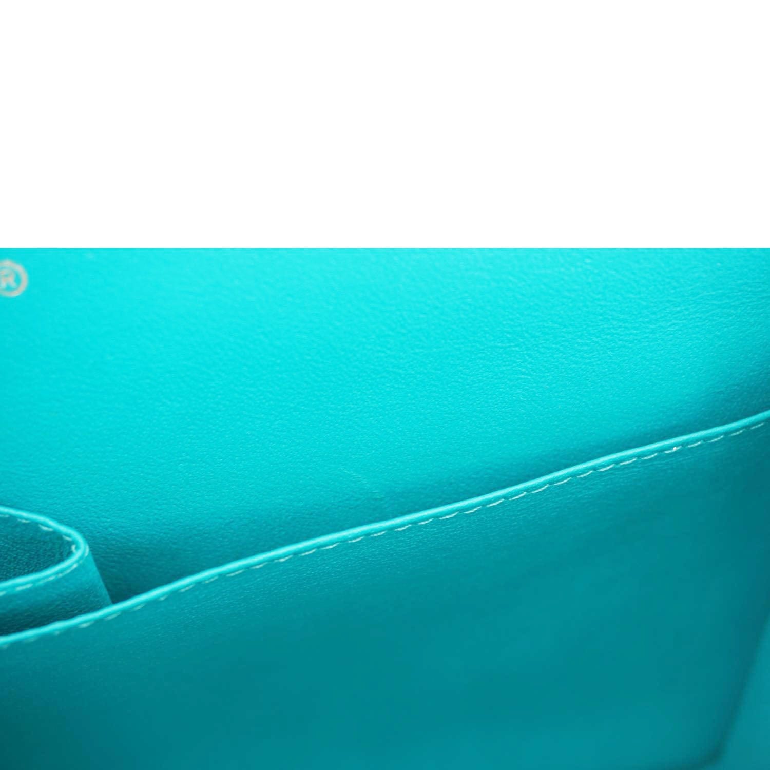 Chanel Classic Double Flap Jumbo Quilted Caviar Leather Shoulder Bag Turquoise