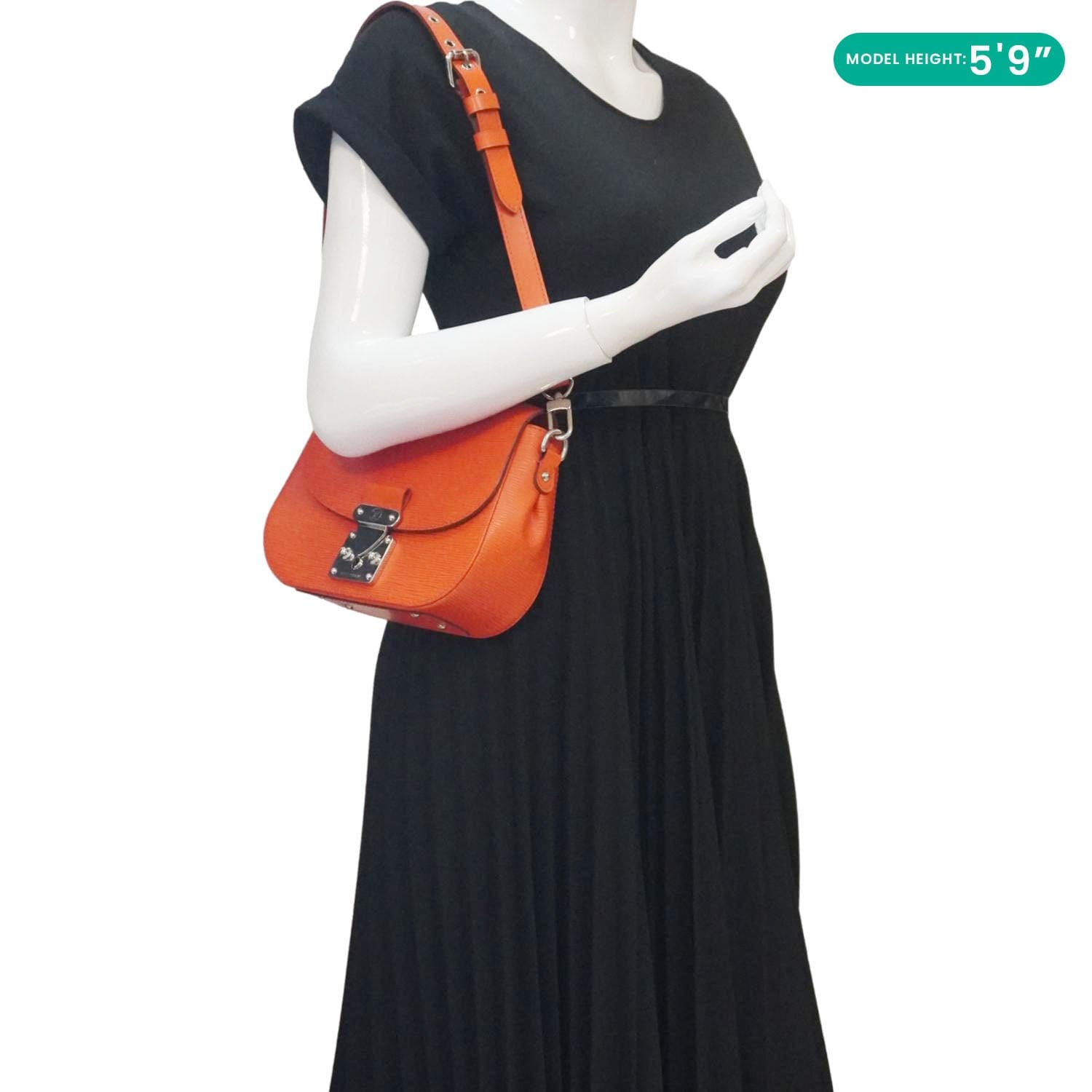 LOUIS VUITTON Eden Epi Leather Top Handle Shoulder Bag Orange