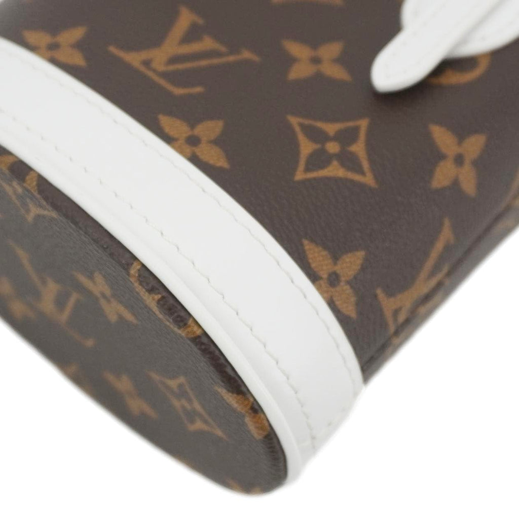 LOUIS VUITTON  Nano Bucket Monogram Canvas Crossbody Bag White