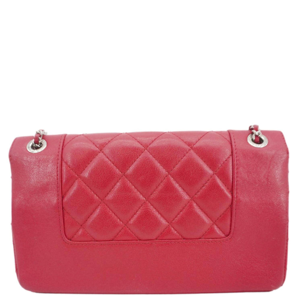 Chanel Mademoiselle  Flap Sheepskin Leather Crossbody Bag Pink