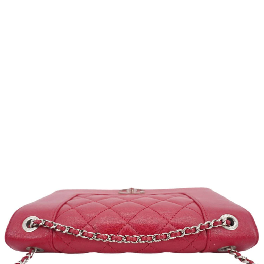 Chanel Mademoiselle  Flap Sheepskin Leather Crossbody Bag Pink
