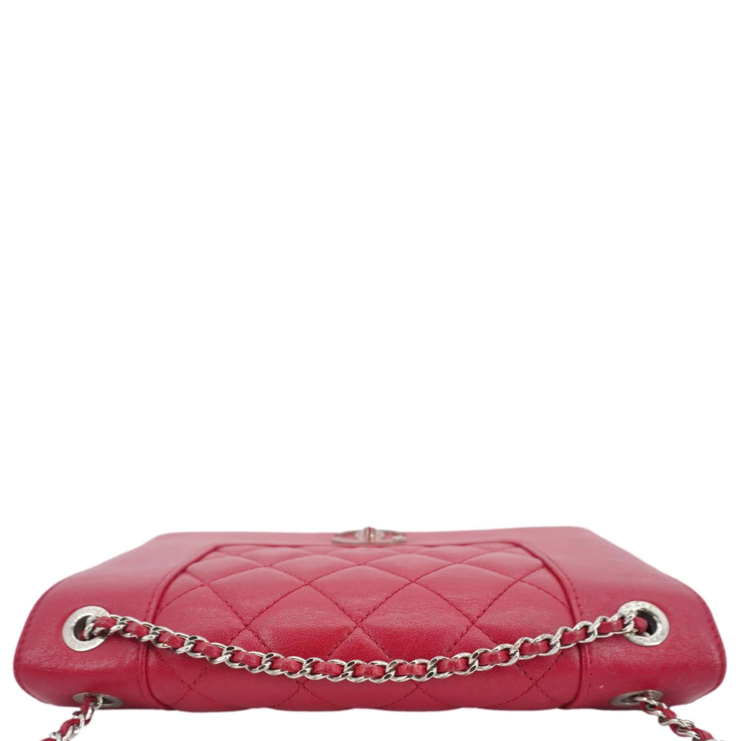 Chanel Mademoiselle  Flap Sheepskin Leather Crossbody Bag Pink