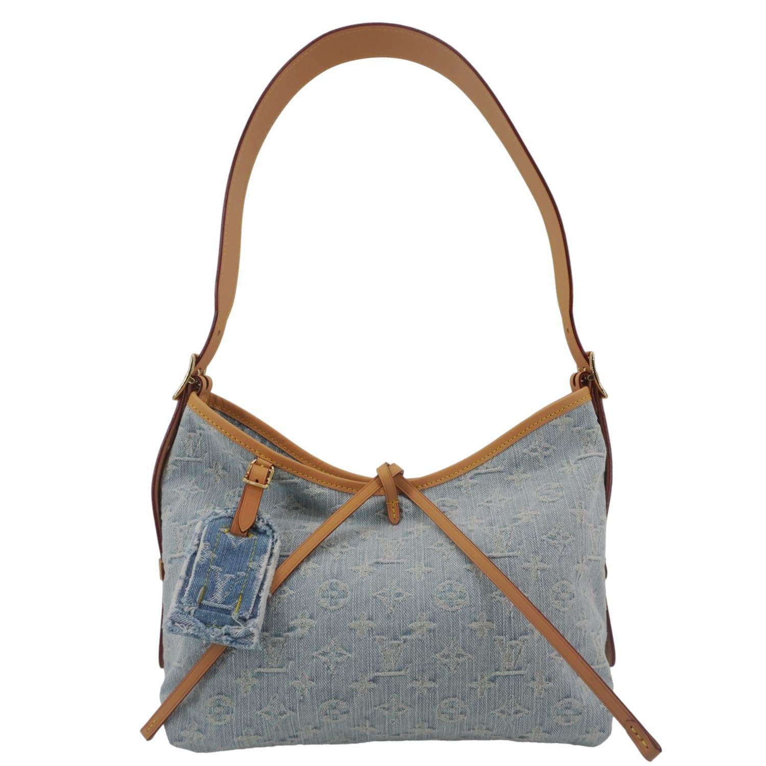 LOUIS VUITTON Carryall PM Denim Shoulder Bag Sky Blue
