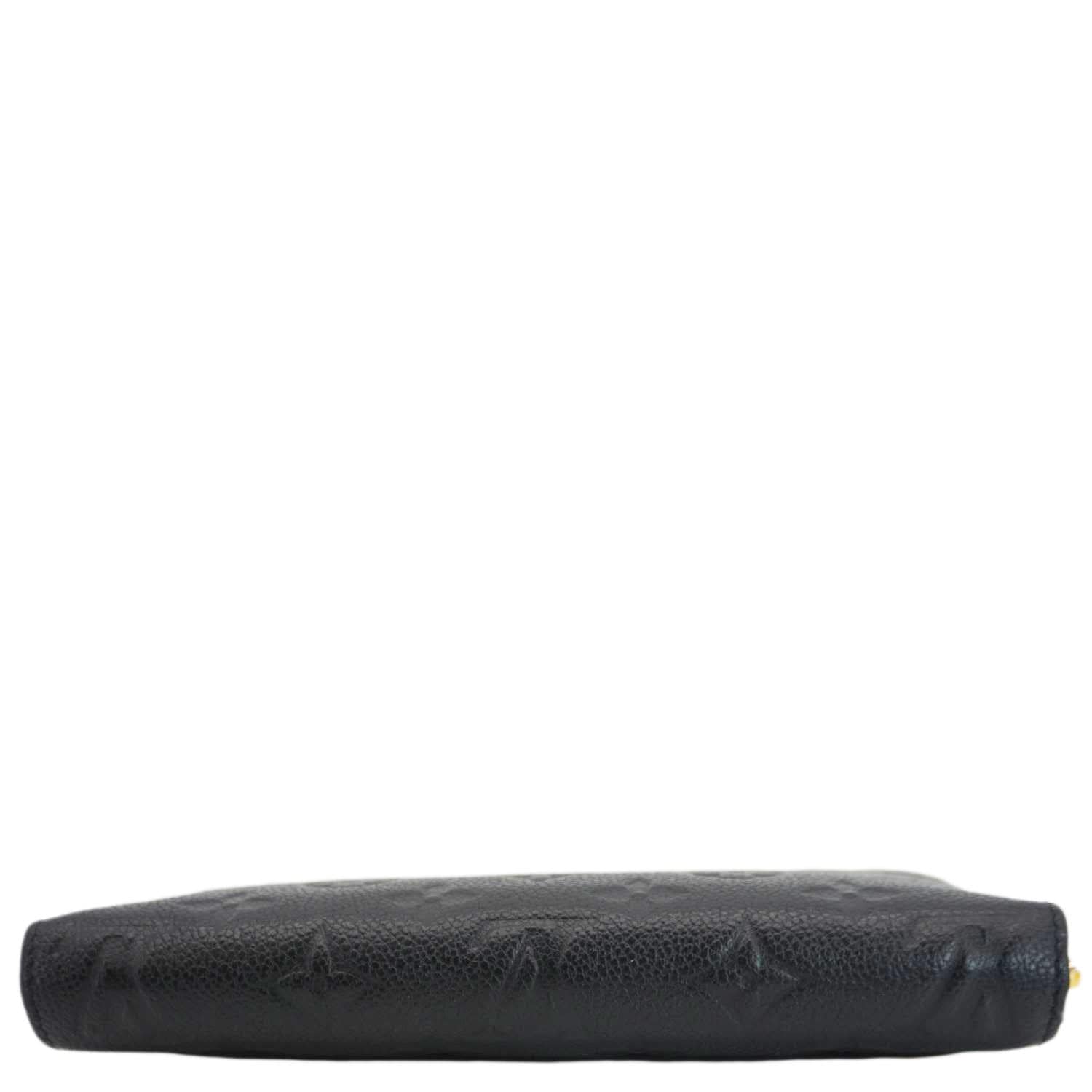 LOUIS VUITTON Clemence Monogram Empreinte Leather Wallet Black