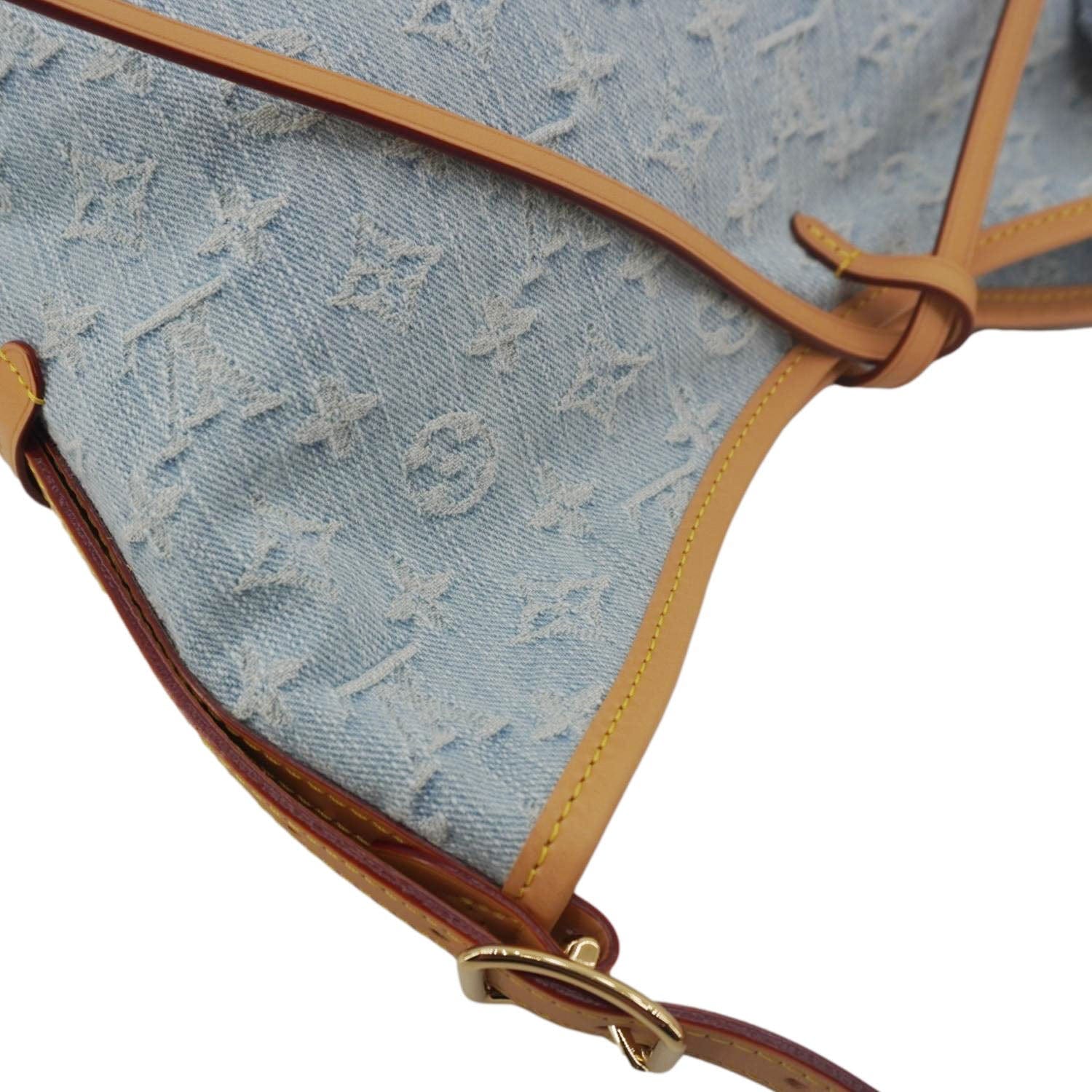 LOUIS VUITTON Carryall PM Denim Shoulder Bag Sky Blue