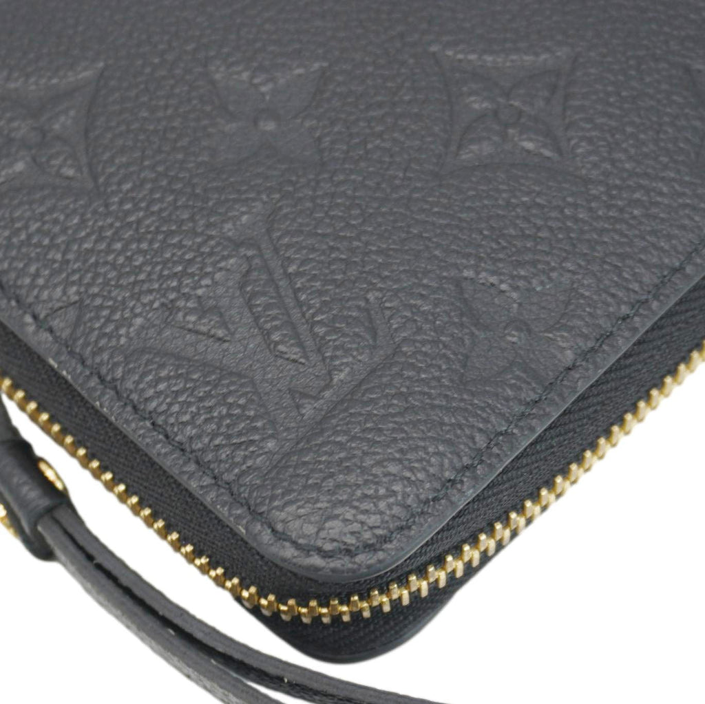 LOUIS VUITTON Clemence Monogram Empreinte Leather Wallet Black