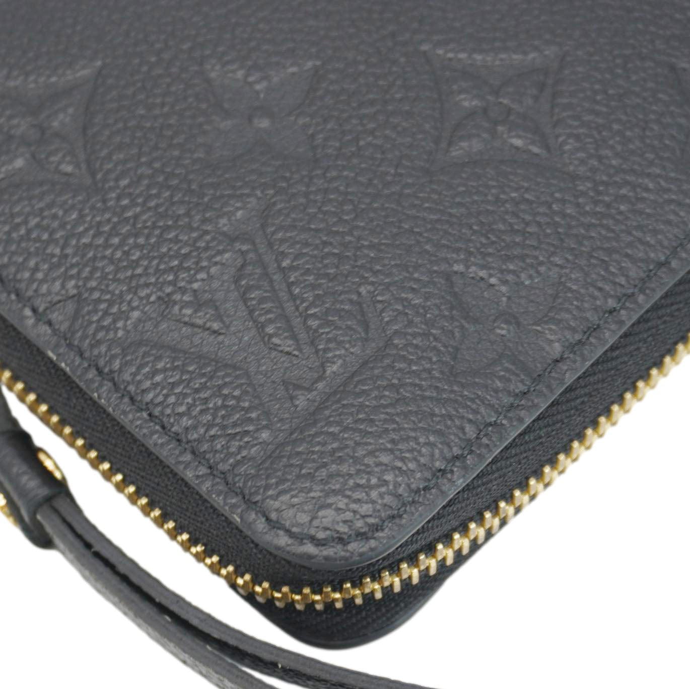 LOUIS VUITTON Clemence Monogram Empreinte Leather Wallet Black
