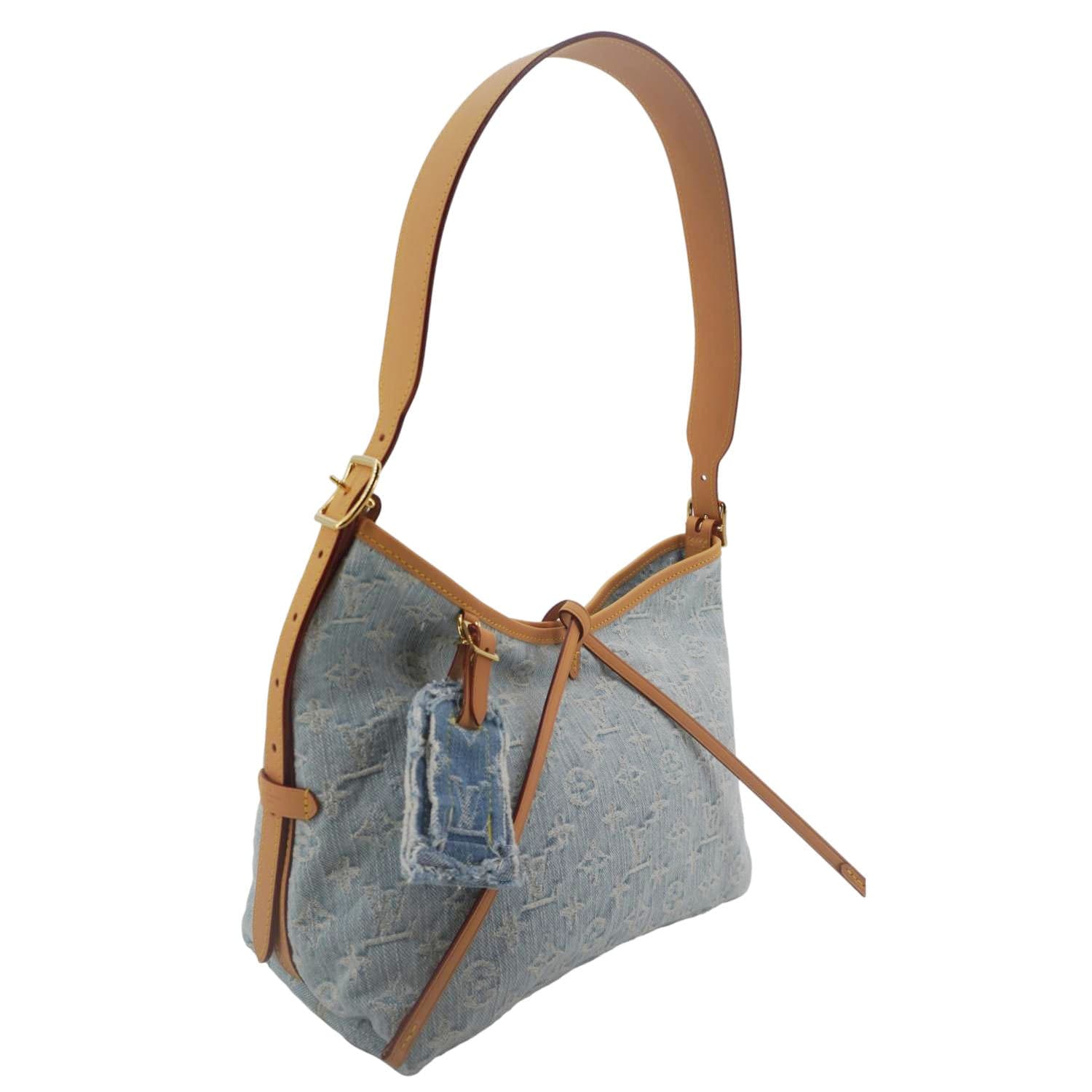 LOUIS VUITTON Carryall PM Denim Shoulder Bag Sky Blue