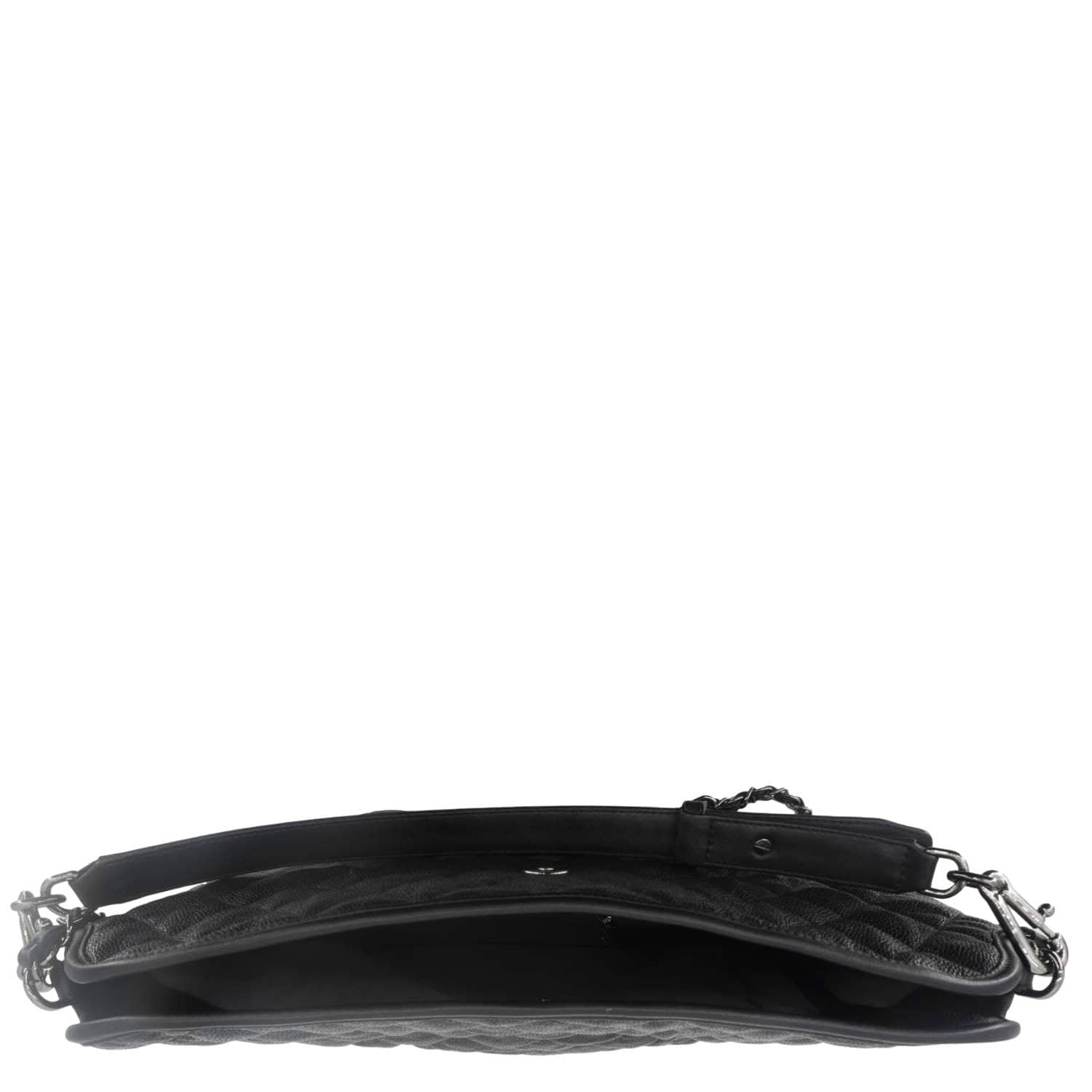 Chanel French Riviera Quilted Caviar Leather Hobo Bag Black