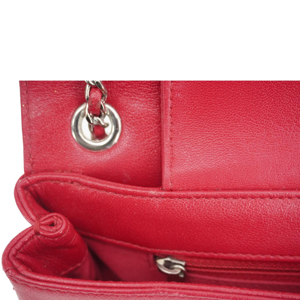 Chanel Mademoiselle  Flap Sheepskin Leather Crossbody Bag Pink