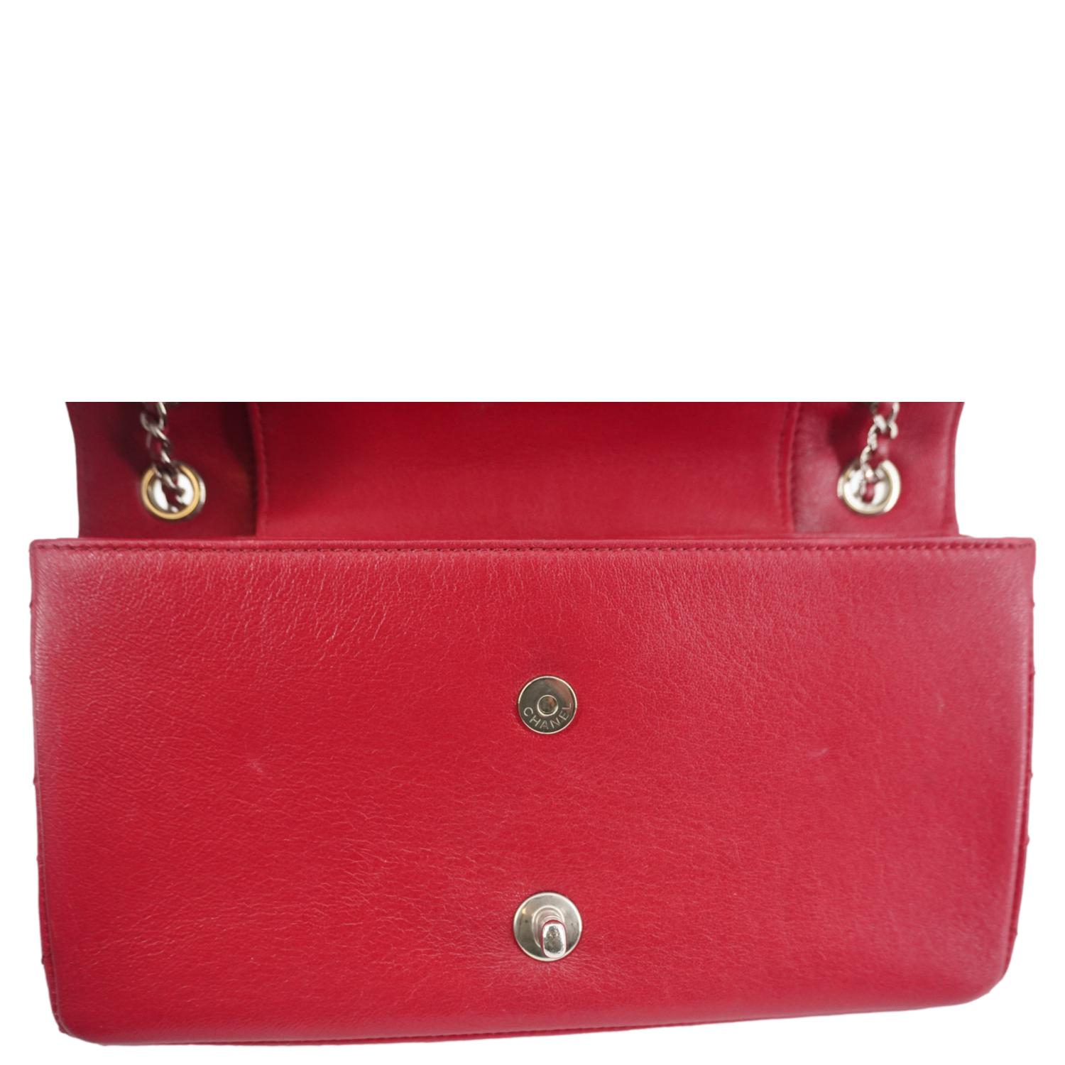 Chanel Mademoiselle  Flap Sheepskin Leather Crossbody Bag Pink