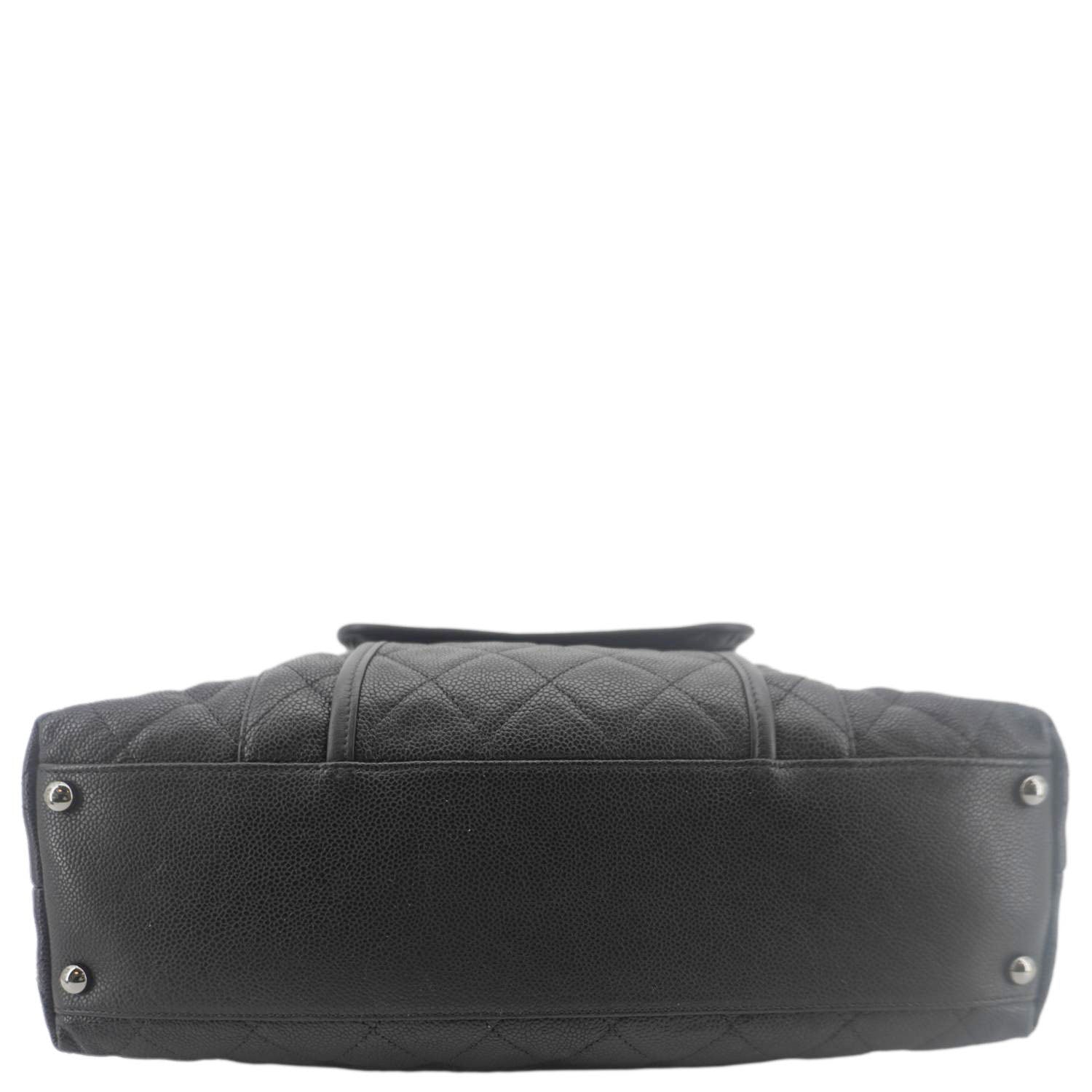 Chanel French Riviera Quilted Caviar Leather Hobo Bag Black
