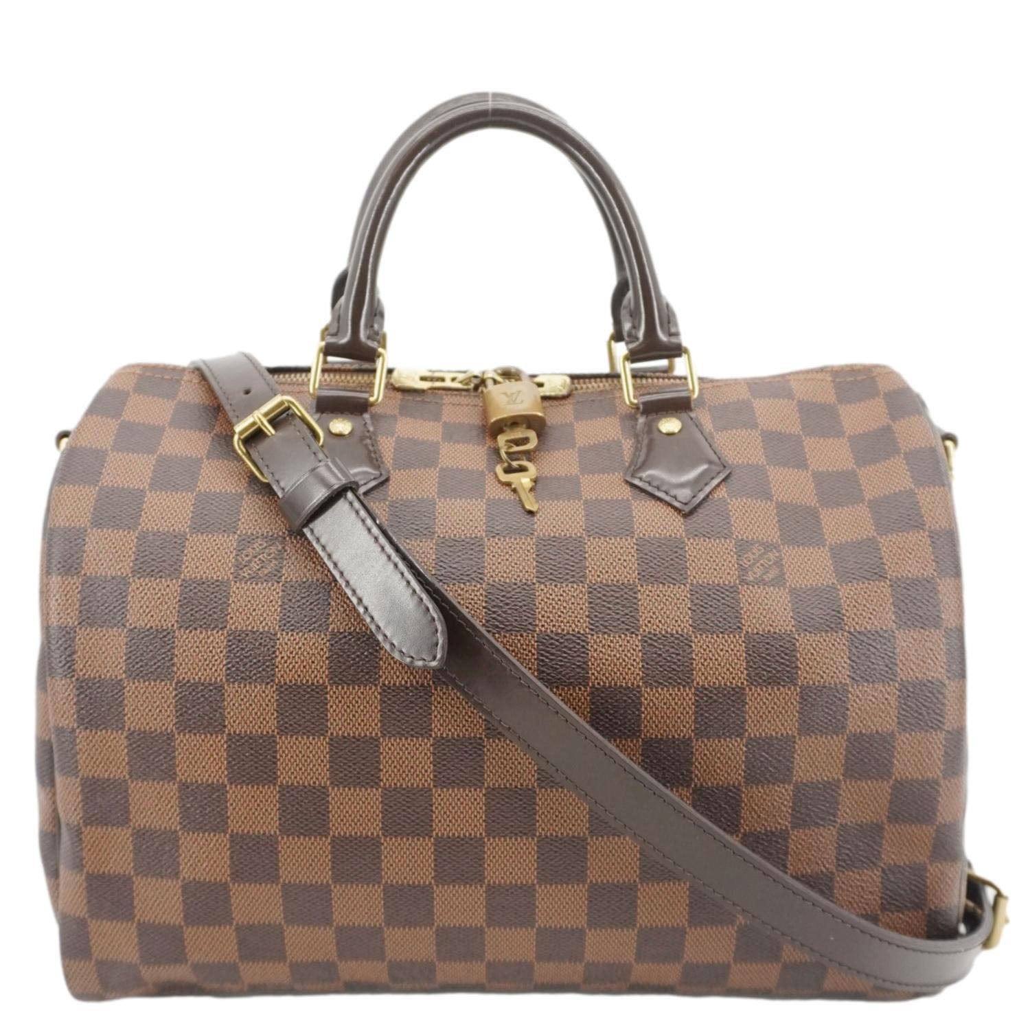 LOUIS VUITTON Speedy 30 Bandouliere Damier Ebene Shoulder Bag Brown