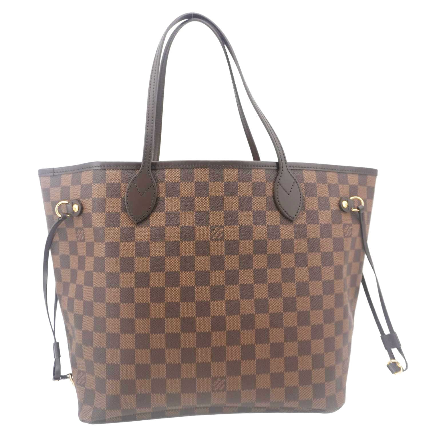LOUIS VUITTON Neverfull MM Damier Ebene Shoulder Bag Rose Ballerine