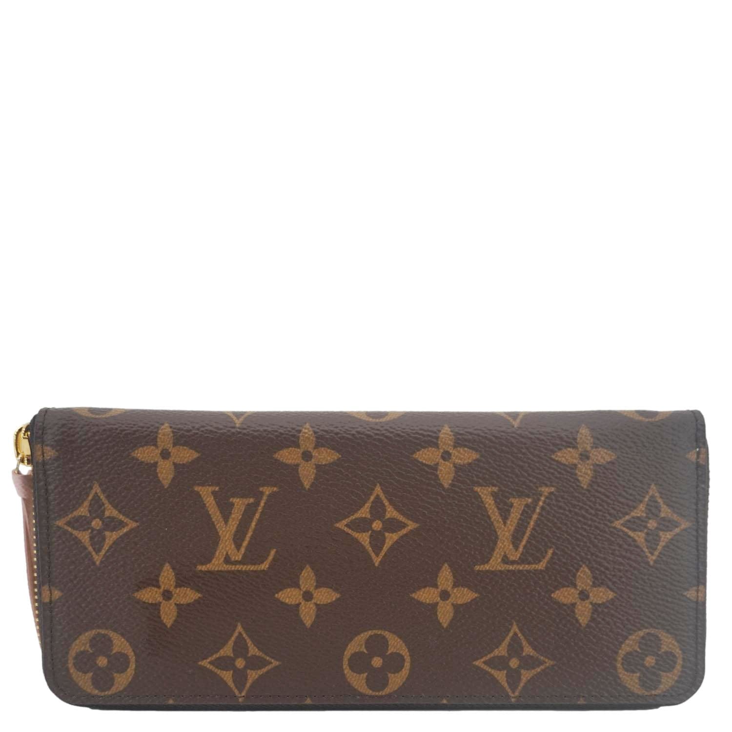 LOUIS VUITTON Clemence Monogram Canvas Zippy Wallet Rose Ballerine