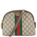 GUCCI Ophidia Small Rounded Top Gucci Supreme Canvas Shoulder Bag Beige 499621