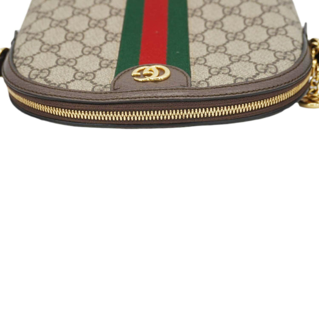 GUCCI Ophidia Small Rounded Top Gucci Supreme Canvas Shoulder Bag Beige 499621