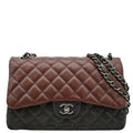 Chanel Classic Double Flap Medium Quilted Leather Crossbody Tricolor