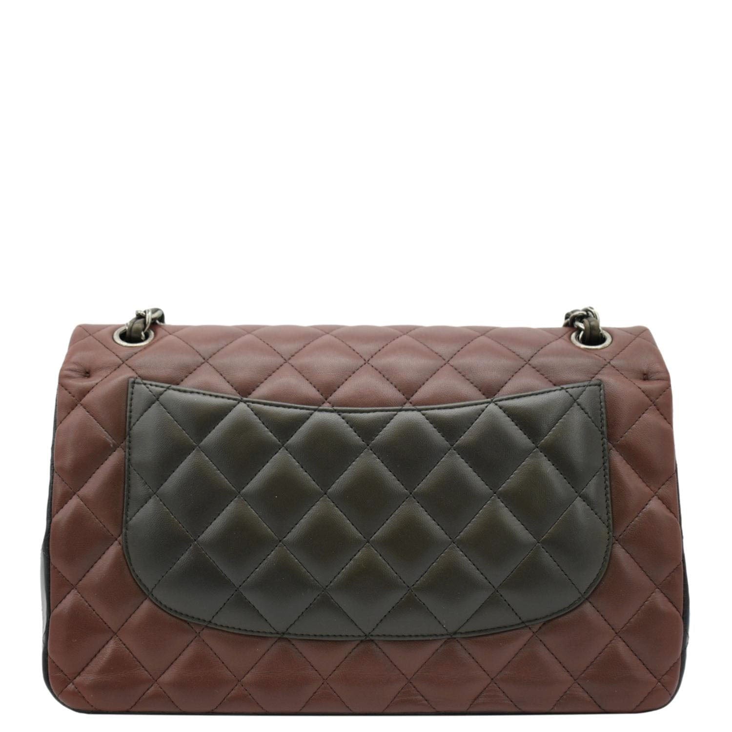 Chanel Classic Double Flap Medium Quilted Leather Crossbody Tricolor
