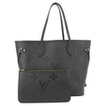 LOUIS VUITTON Neverfull MM Empreinte Leather Tote Shoulder Bag Black