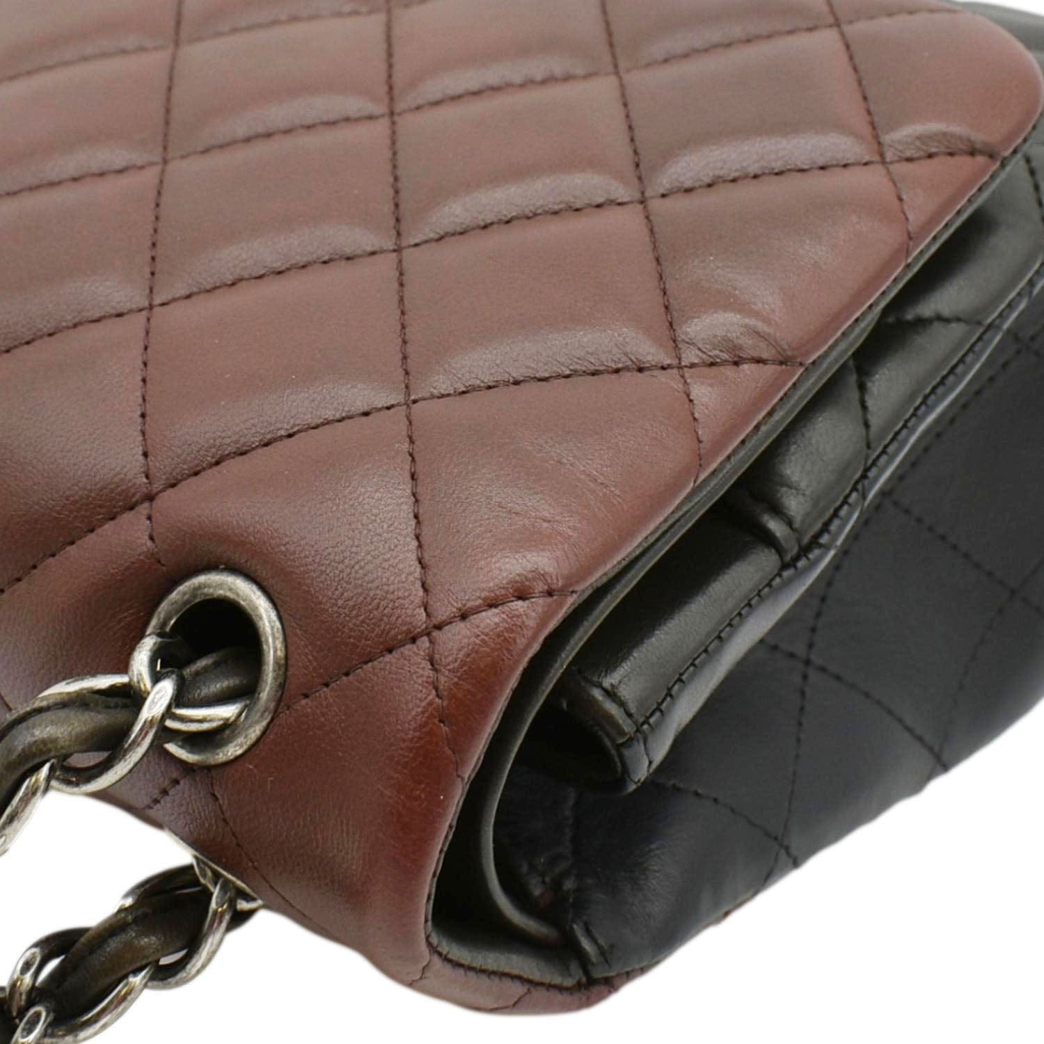 Chanel Classic Double Flap Medium Quilted Leather Crossbody Tricolor