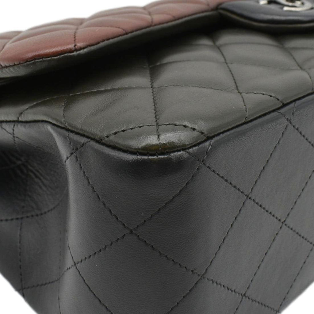 Chanel Classic Double Flap Medium Quilted Leather Crossbody Tricolor