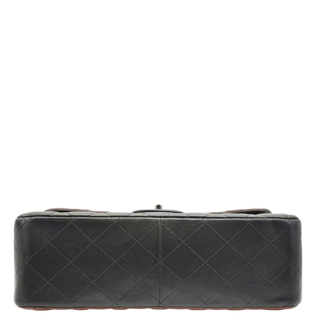 Chanel Classic Double Flap Medium Quilted Leather Crossbody Tricolor