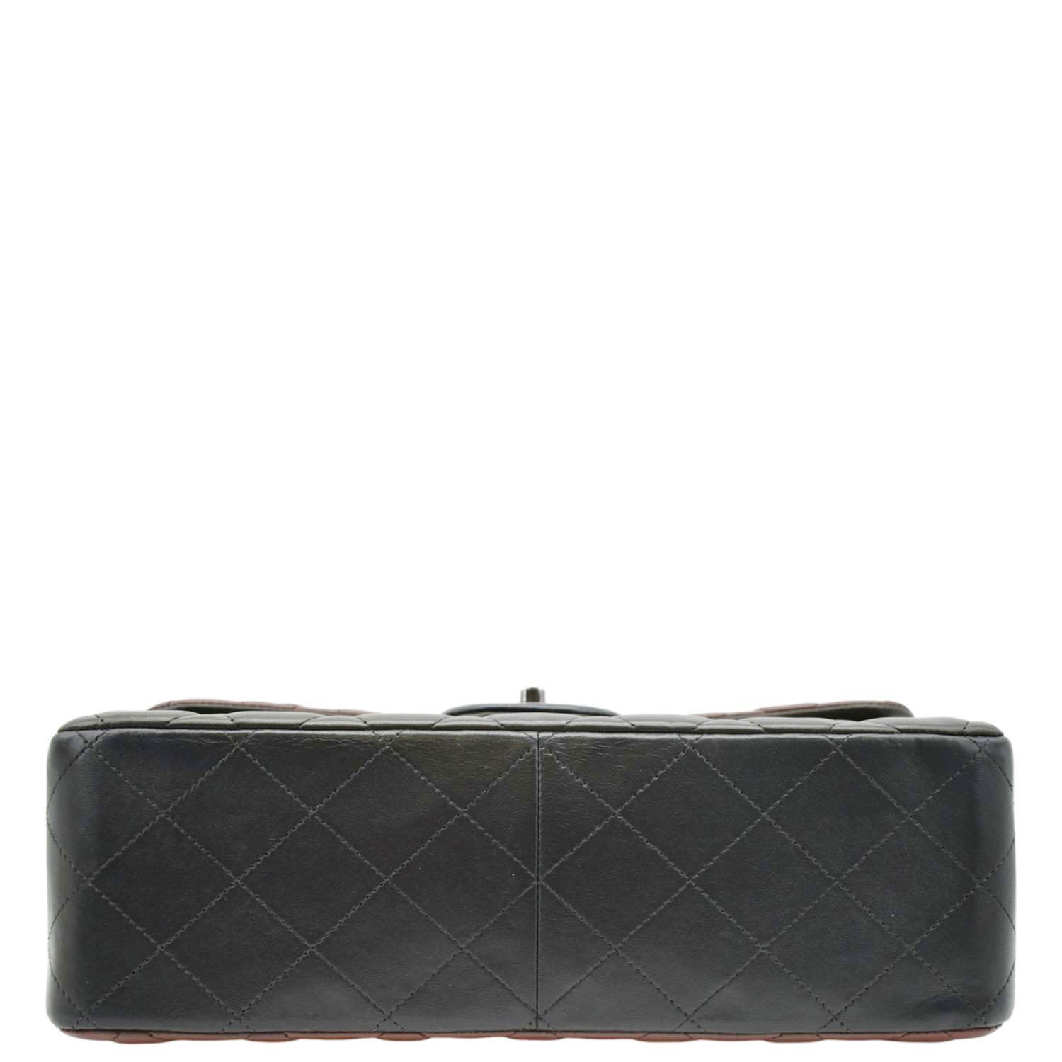Chanel Classic Double Flap Medium Quilted Leather Crossbody Tricolor