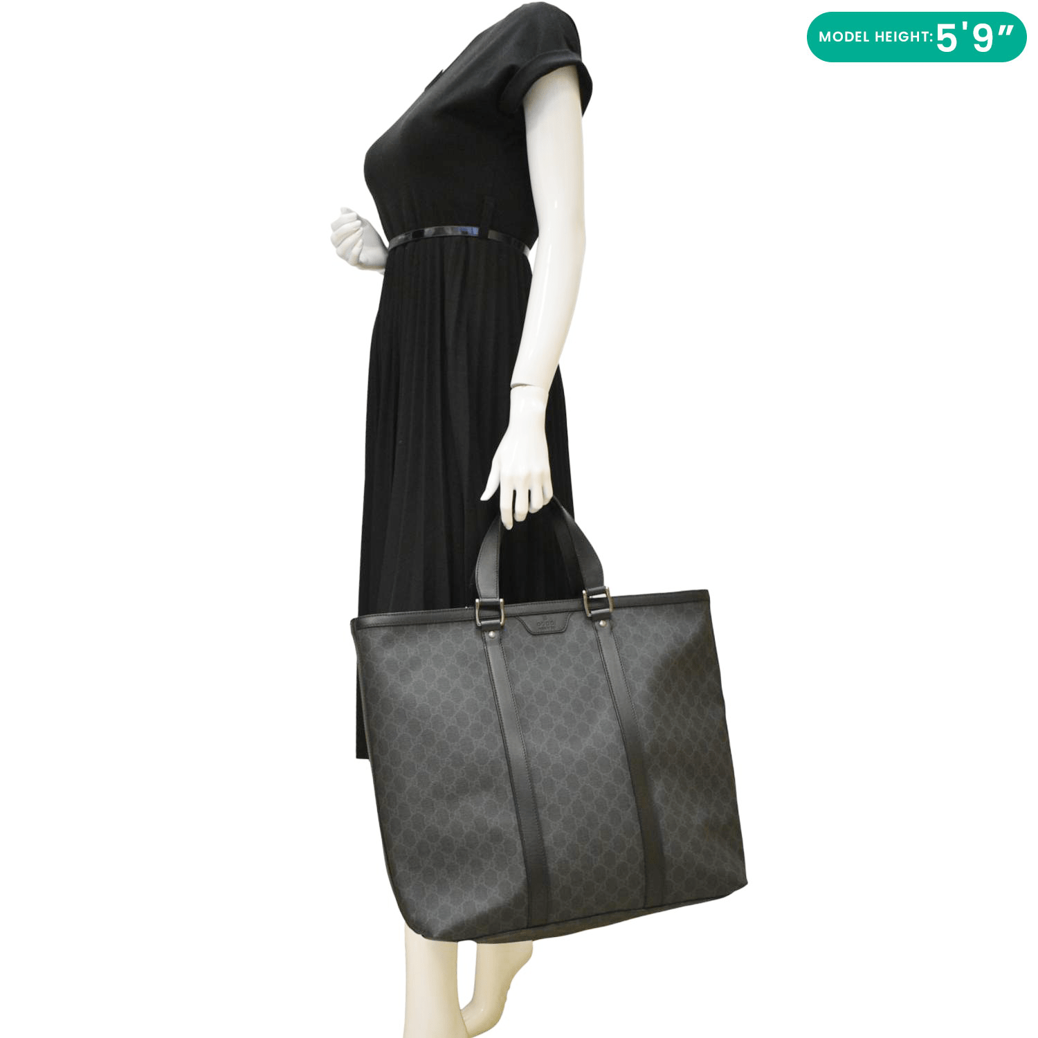GUCCI Gucci Supreme Medium Tote Bag Black 322063