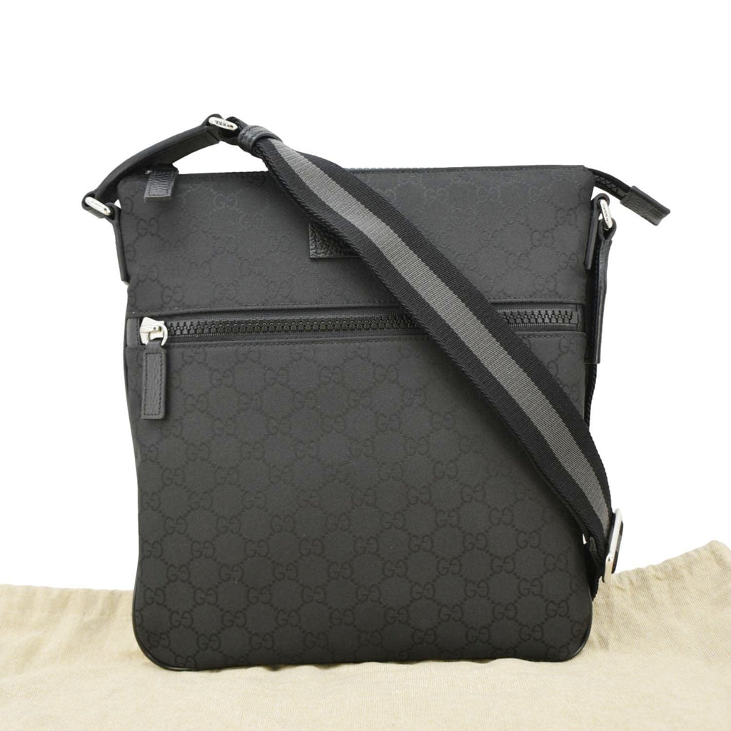 GUCCI Gucci Monogram Nylon Messenger Bag Black 449184