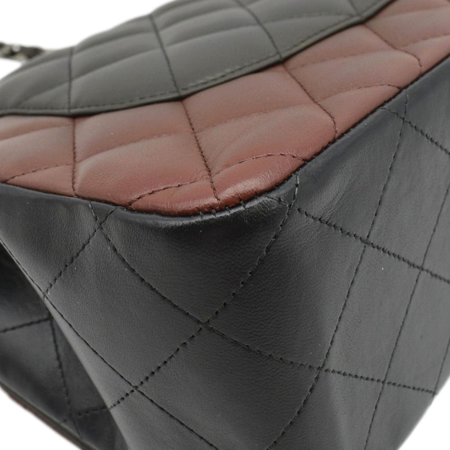 Chanel Classic Double Flap Medium Quilted Leather Crossbody Tricolor