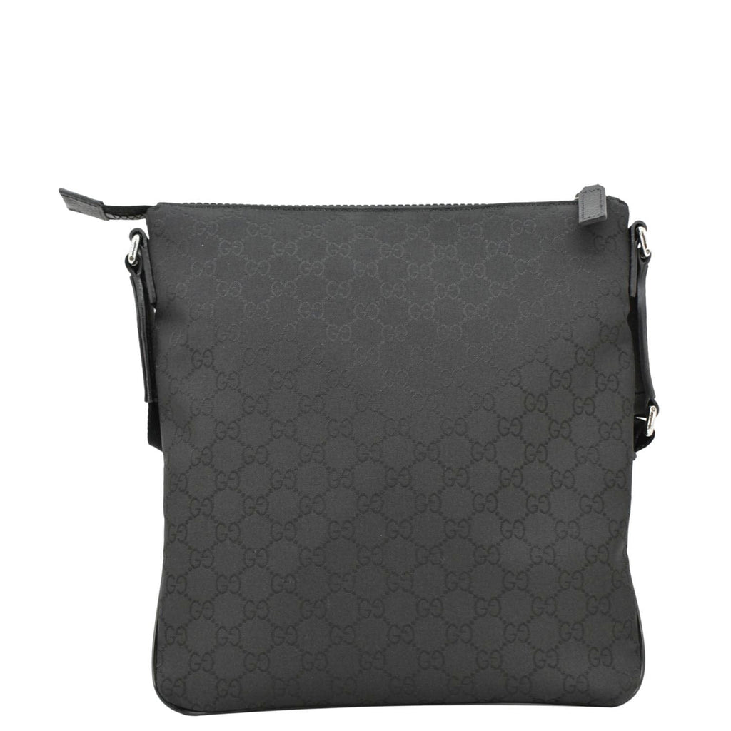 GUCCI Gucci Monogram Nylon Messenger Bag Black 449184