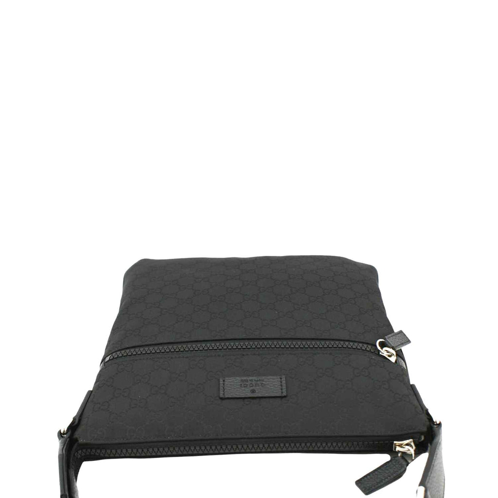 GUCCI Gucci Monogram Nylon Messenger Bag Black 449184