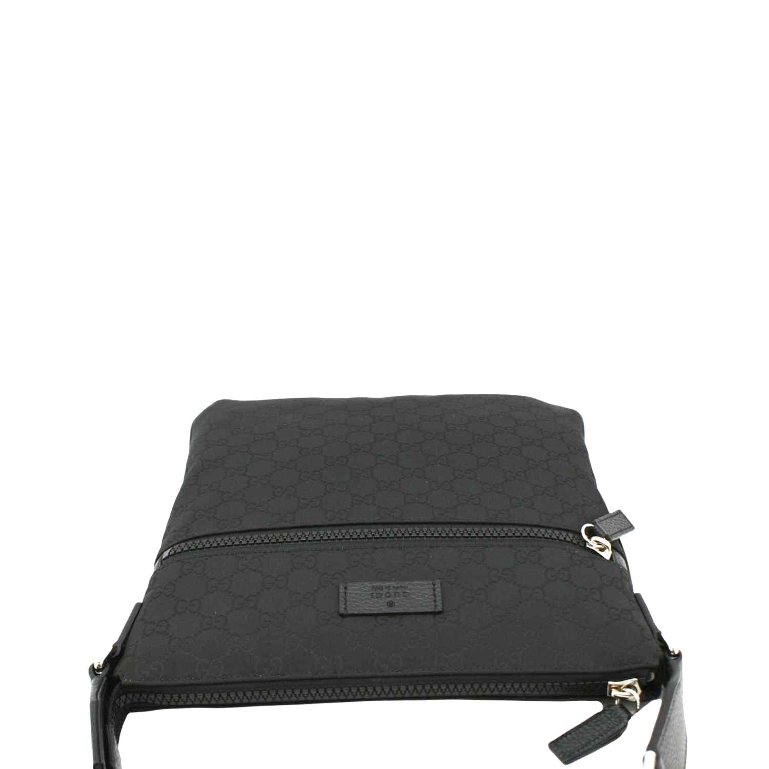 GUCCI Gucci Monogram Nylon Messenger Bag Black 449184