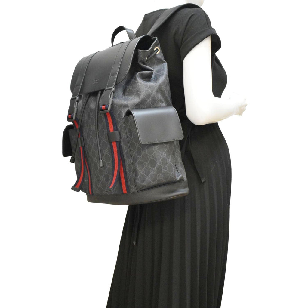 GUCCI Gucci Supreme Canvas Backpack Black 495563