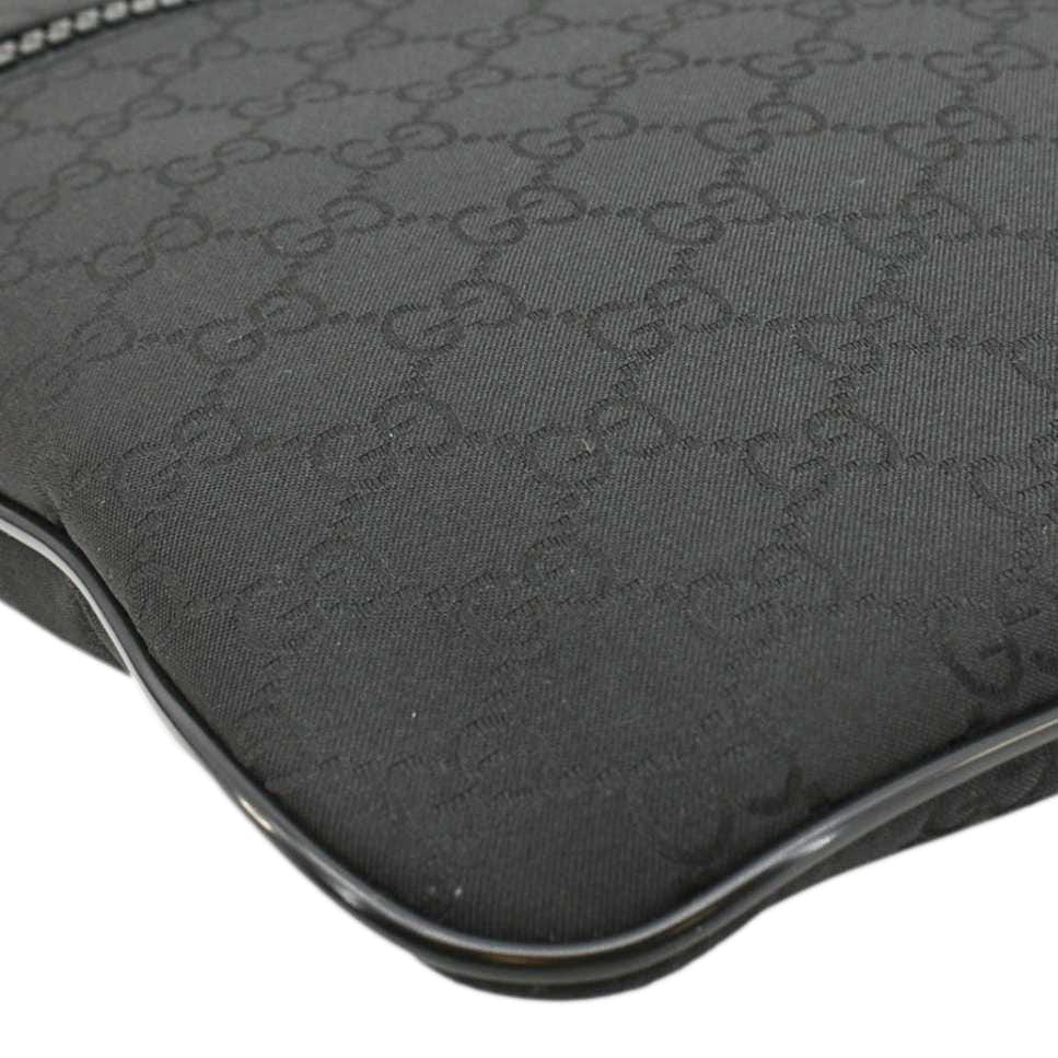 GUCCI Gucci Monogram Nylon Messenger Bag Black 449184