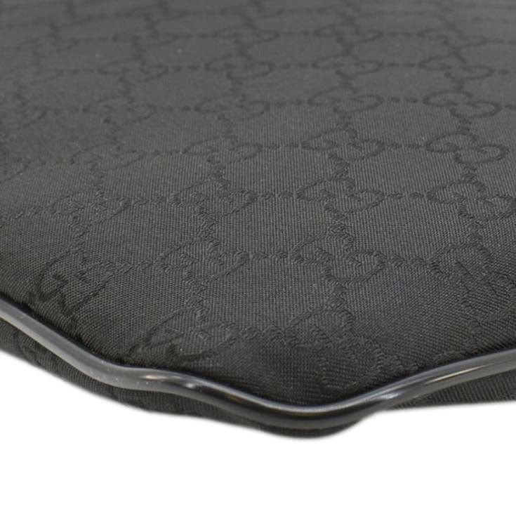 GUCCI Gucci Monogram Nylon Messenger Bag Black 449184