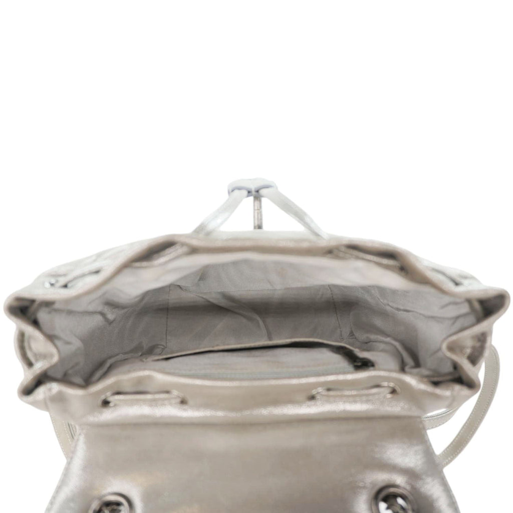 Chanel Urban Spirit Small Chevron Calfskin Leather Backpack Silver