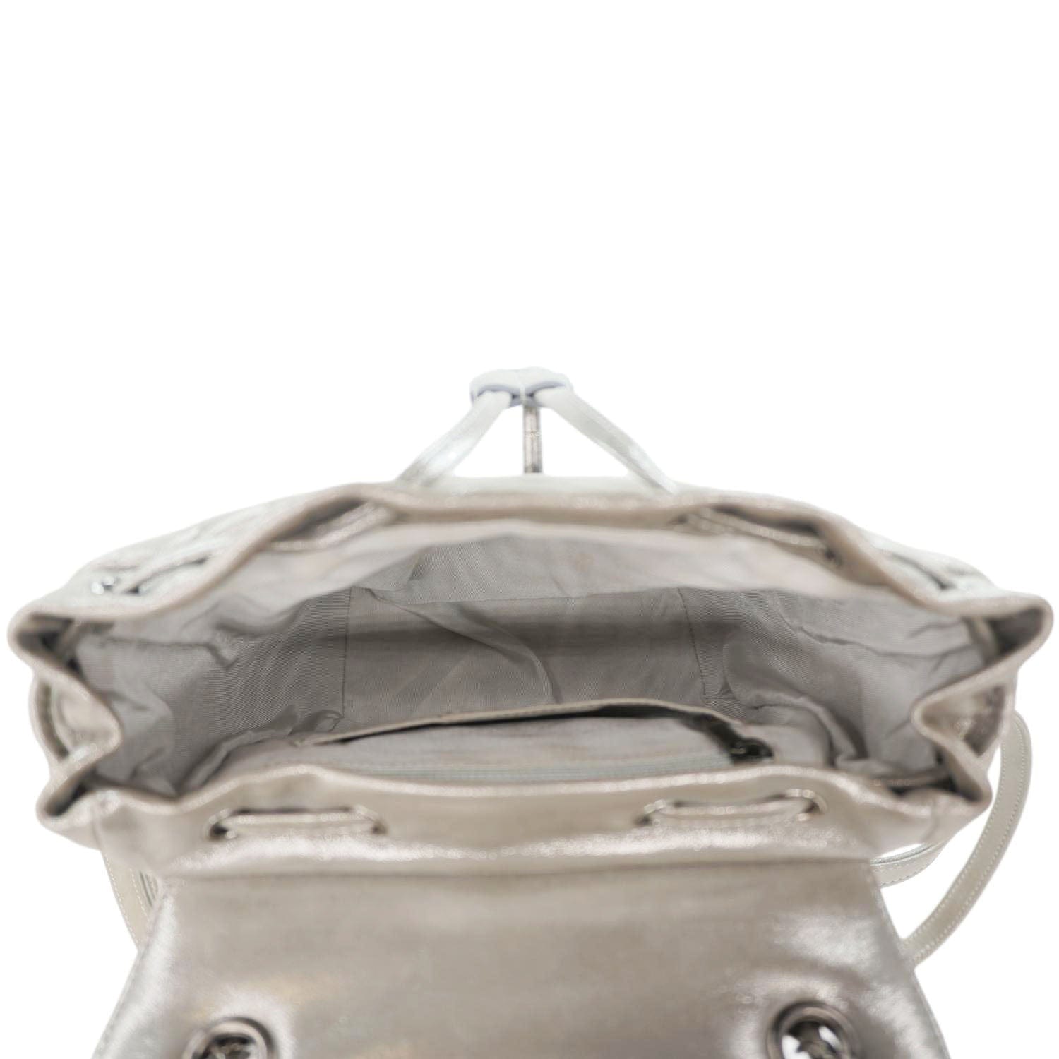 Chanel Urban Spirit Small Chevron Calfskin Leather Backpack Silver