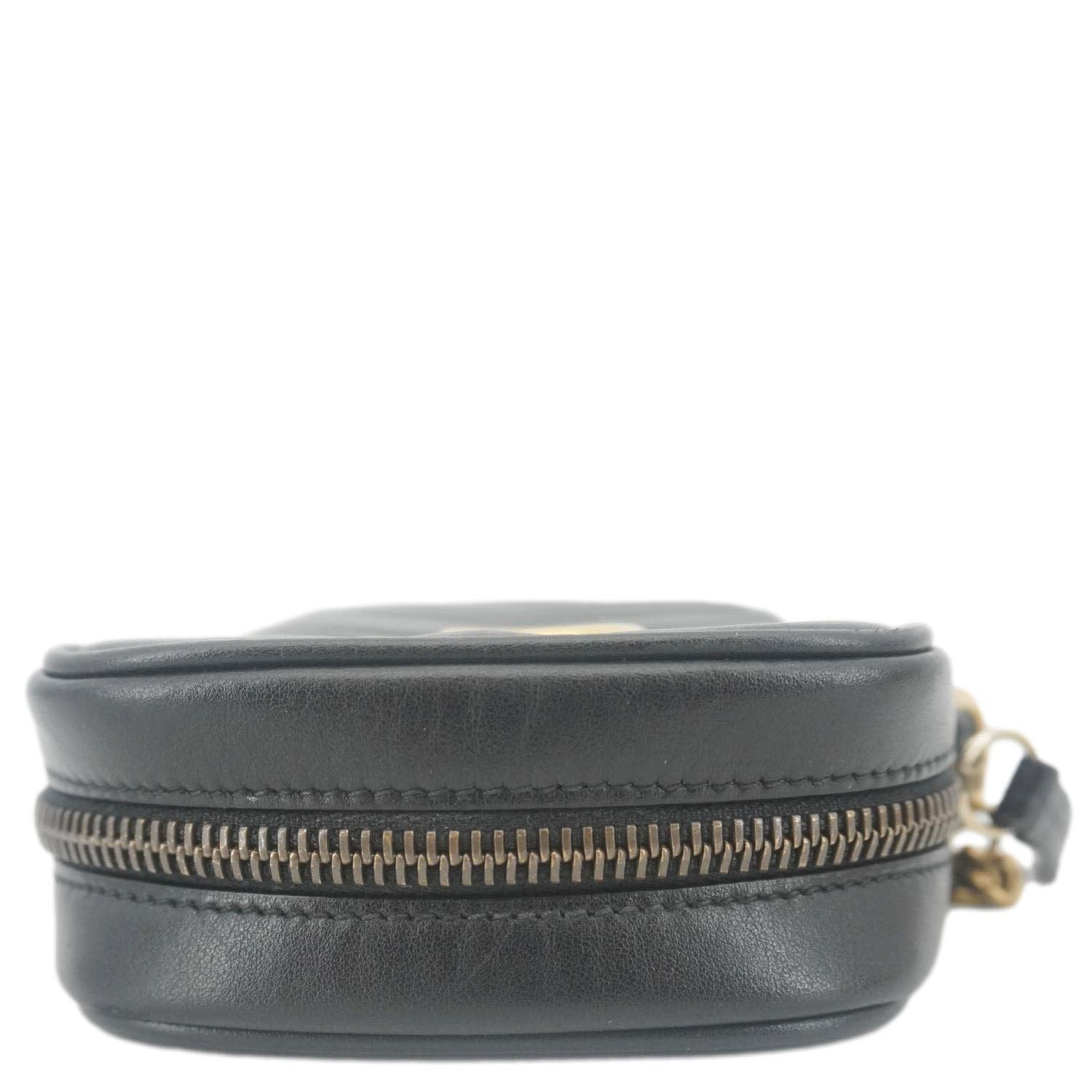 GUCCI Gucci Marmont Mini Matelasse Leather Crossbody Bag Black 598597