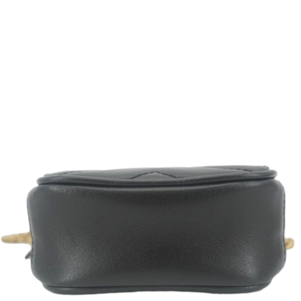 GUCCI Gucci Marmont Mini Matelasse Leather Crossbody Bag Black 598597